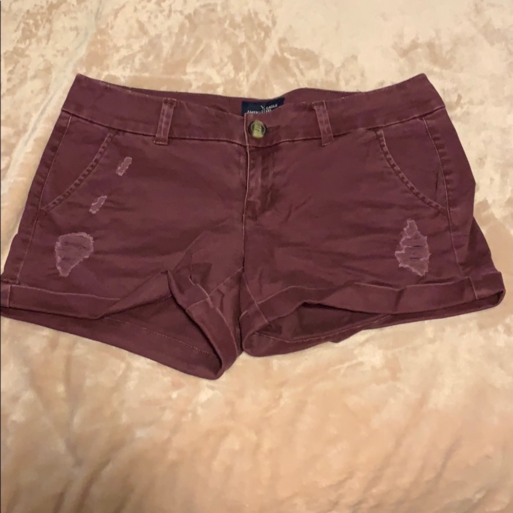 Maroon khaki shorts